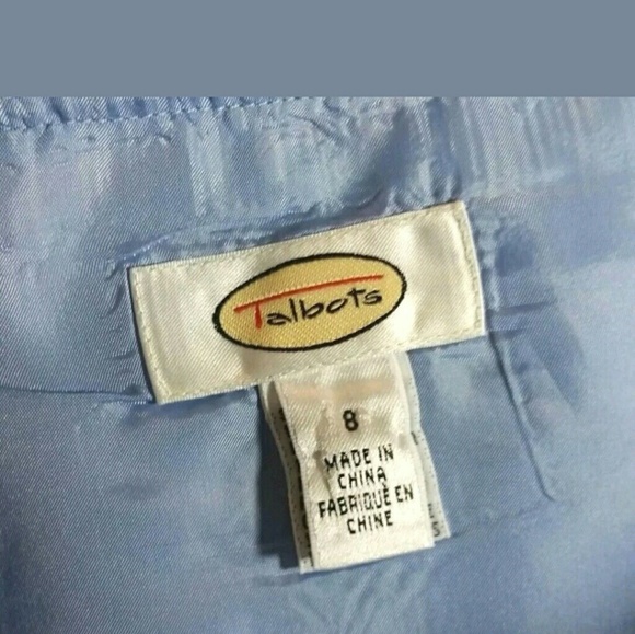 Talbots Blue Floral Linen Skirt Sz 8 - Picture 5 of 7